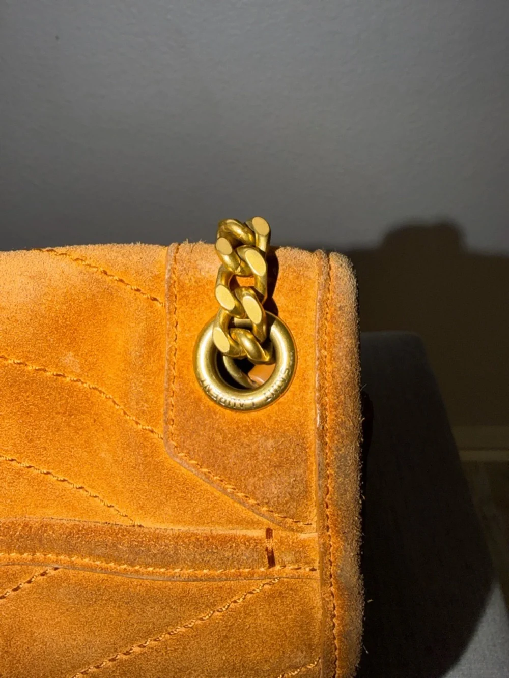 YSL Saint Laurent Cognac/Tan Suede Handbag - Picture 14 of 16